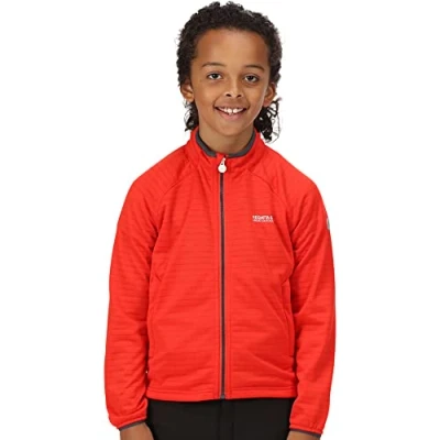 Abbildung von Regatta Junior Highton Lite II Reflektierendes Fleece Mit durchgehendem Reißverschluss für Kinder. Extol Stretchmaterial. Zum Spazieren und Wandern geeignet.