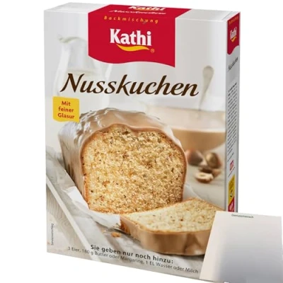 Abbildung von Kathi Backmischung für Nusskuchen mit Glasur (450g Packung) + usy Block