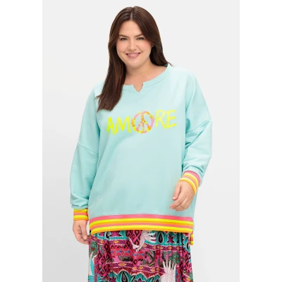 Abbildung von Sheego Sweatshirt &quot;Große Größen&quot;, aus Baumwolle, in lockerer Form