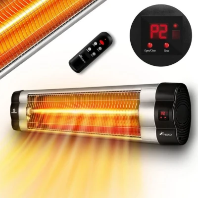 Abbildung von TRESKO Heizstrahler Infrarot mit Fernbedienung, 3 Stufen &amp; LED Anzeige, 2500 W, Wärmestrahler Wand Terrasse elektrisch Terrassenstrahler
