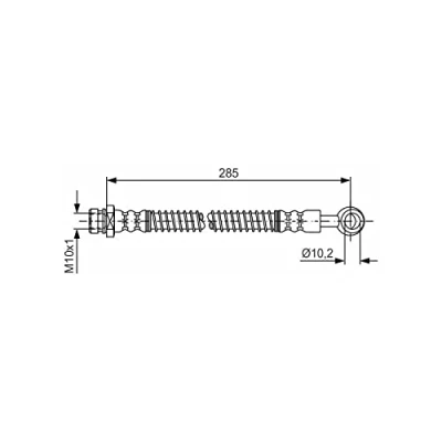 Abbildung von BOSCH 1 987 481 645 Bremsschläuche 285 M10x1 HYUNDAI: i10 I, II Schrägheck