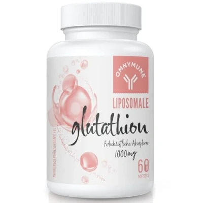 Abbildung von Liposomales Glutathion 1000 mg pro Portion Reduziertes L mit Vitamin C &amp; Hyaluronsäure, Glutenfrei, Gentechnikfrei, 60 Kapseln