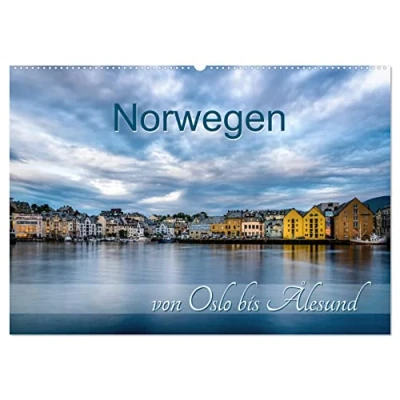 Abbildung von Norwegen von Oslo bis Ålesund (Wandkalender 2025 DIN A2 quer), CALVENDO Monatskalender