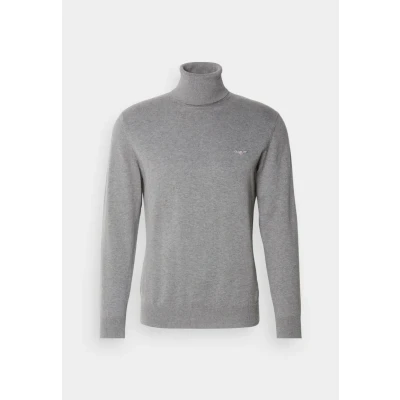 Abbildung von GANT Classic Rollerneck Strickpullover, Herren, Größe: Large, Dark grey melange