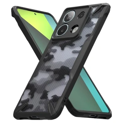 Abbildung von Ringke Fusion X Case Kompatibel mit Xiaomi Redmi Note 13 Pro 5G / Poco X6 Hülle, Strapazierfähiger TPU Stoßfänger 3D Militär Muster Rückseite Handyhülle Camo Black
