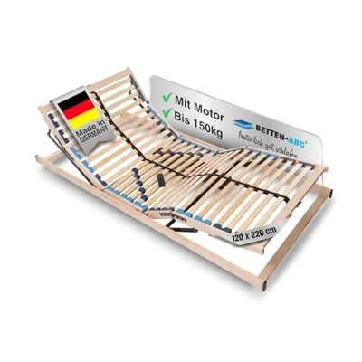 Abbildung von Betten ABC Max1 Lattenrost, mit 28 Leisten und Mittelzonenverstellung, für alle Matratzen geeignet, Made in Germany, TÜV SÜD GS geprüft, Motor Fertig montiert, Größe: 120 x 200 cm