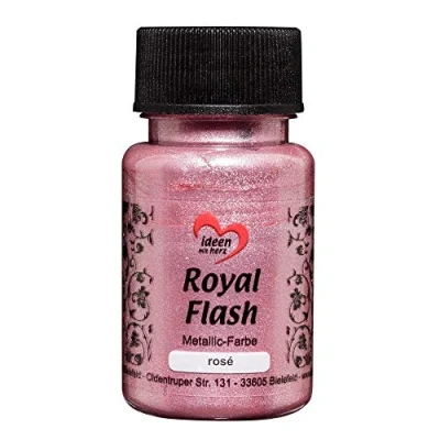 Abbildung von Ideen mit Herz Royal Flash, Acryl Farbe, metallic, feinsten Glitzerpartikeln, 50 ml (rosé)