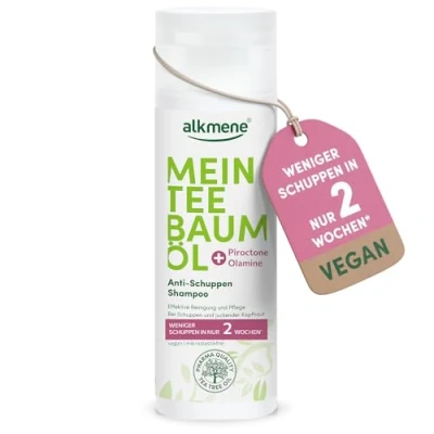 Abbildung von alkmene Mein Teebaumöl Anti Schuppen Shampoo 3x 200 ml weniger in 2 Wochen naturreines Teebaumöl, vegan &amp; klimaneutral Antischuppen gegen juckende Kopfhaut