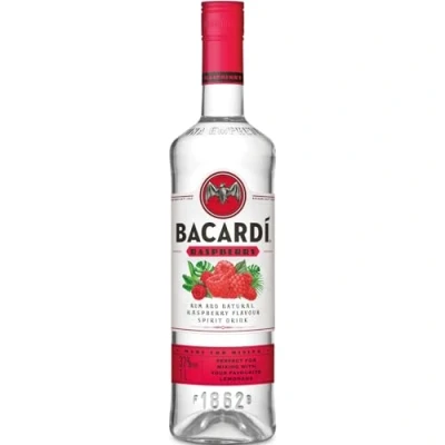 Abbildung von BACARDÍ Razz, weißer Rum mit spritzigem Himbeergeschmack, weiche Noten reifer Himbeeren und saftige, herbe Zitrusfrucht, 32% Vol., 100 cl / 1 l