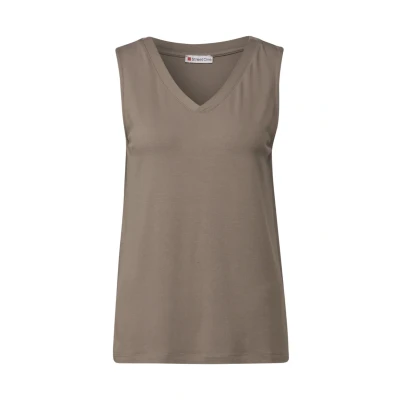 Abbildung von Street One Vneck Top, Damen, Größe: 34, Braun