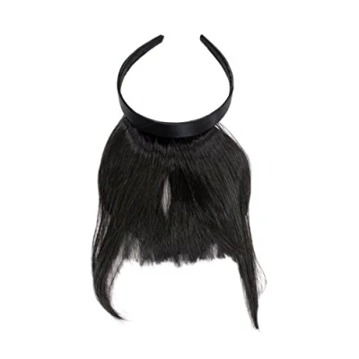 Abbildung von WIG ME UP HA071T 4 Clip in Pony mit Haarreif und längeren Seitenhaar, besonders natürliche Wirkung, Dunkelbraun (4)