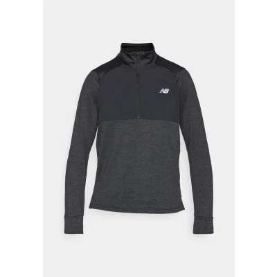 Abbildung von New Balance Athletics HEAT GRID ZIP Langarmshirt, Herren, Größe: XXL, Black