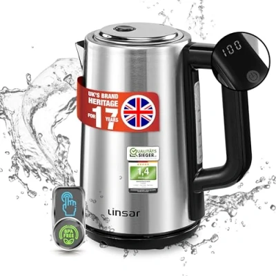Abbildung von Linsar Wasserkocher 1,7 Liter, 5 Temperatur Einstellungen, Kalkfilter, Abschaltautomatik, 2200,00 W