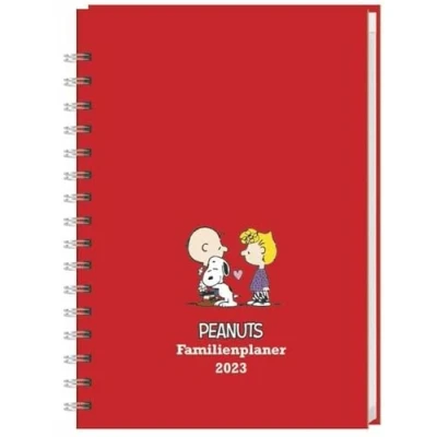 Abbildung von Peanuts Familienplaner Buch A5 2023. Familienkalender mit 5 Spalten. Liebevoll illustrierter Kalender Einstecktasche und Schulferien. Terminplaner 160 Seiten.