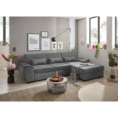 Abbildung von ED EXCITING DESIGN Ecksofa &quot;Tampa L Form&quot;, frei im Raum stellbar, mit Bettkasten, Schlaffunktion, 3 Nierenkissen