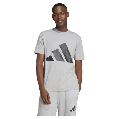 Abbildung von adidas Herren Essentials Big Logo Single Jersey Tee, Medium Grey Heather/Black, XS