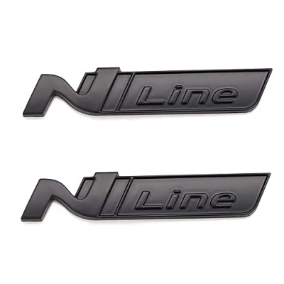 Abbildung von 2 Stück N Line Emblem Aufkleber, Logo Emblem, Dekoration, Auto Abzeichen, (schwarz)