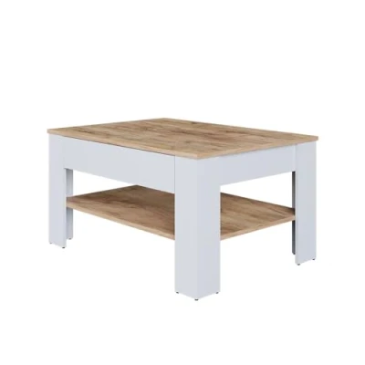 Abbildung von Vicco Couchtisch Milan, Weiß/Goldkraft Eiche, 92.2 x 65 cm