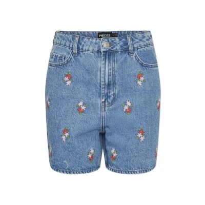 Abbildung von PIECES Female Jeansshorts PCSKY HW BESTICKTE