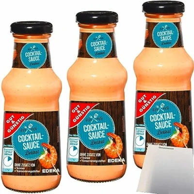 Abbildung von Gut&amp;Günstig delikate Cocktail Sauce 3er Pack (3x250ml Flasche) + usy Block