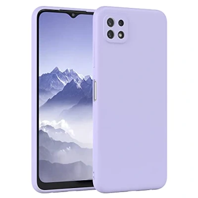 Abbildung von EAZY Case Silikonhülle für Samsung Galaxy A22 5G Hülle Silikon Lila weich stoßfeste Handyhülle Schutzhülle mit Kameraschutz Dünn Premium Schutz Cover TPU Bumper Lavendel Violett