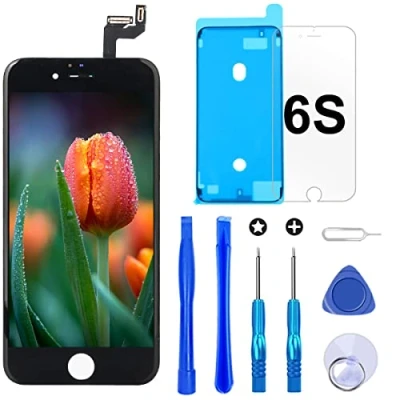 Abbildung von Brinonac Für iPhone 6S Display LCD Touchscreen Digitizer Ersatz Bildschirm Front Komplettes Glas mit Werkzeug und Schutzfolie (4,7&quot;, Schwarz)