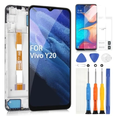 Abbildung von ARSSLY Bildschirm für Vivo Y20 / Y20S Y20i Y30 (China) Standard 2021 Y3S (2021) LCD Display Touchscreen Montage Ersatz Glasschirm Digitizer mit Werkzeugen (Schwarz Rahmen)