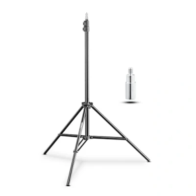 Abbildung von Walimex pro WT 803 Lampenstativ 208cm kompaktes leichtes Lichtstativ aus Aluminium, Höhe max. 208 cm Traglast 3,5 kg für Fotografie Studio Mobil Video Blitz Softbox Ringlicht, mit Tasche + Adapter
