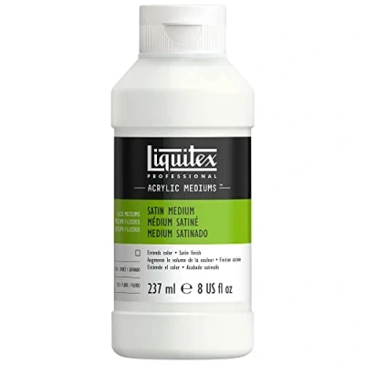 Abbildung von Liquitex 8108 Flüssiges Satin Medium für Acrylfarben, alterungsbeständig, wasserfest, nicht vergilbend, flexibel, erhöht das Farbvolumen mit satinierten Finish 237ml Flasche