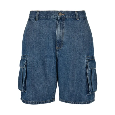 Abbildung von Urban Classics Cargo Jeans Shorts, Herren, Größe: 30x32, Mid indigo washed