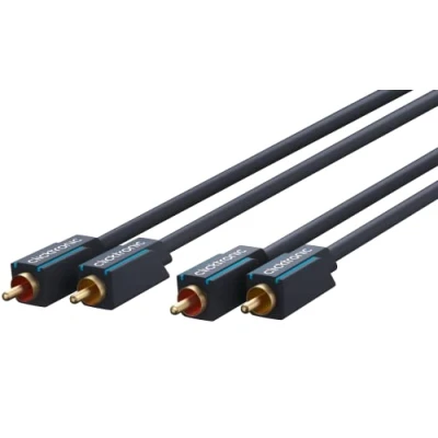 Abbildung von ClickTronic 1m Stereo Audio, Männlich, 2 x RCA, 1 m, Blau