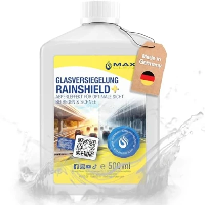 Abbildung von Maxxi Clean 500 ml Scheibenversiegelung [Rain Shield +] Glasversiegelung Nanoversiegelung Regenabweiser mit Lotus Effekt Abperleffekt für klare Sicht