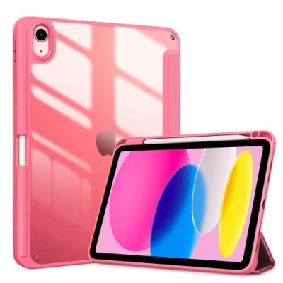 Abbildung von ProCase Hülle für ipad 10. Generation 2022 10,9 Zoll mit Stifthalter, Stoßfeste Smart Case Cover transparenter Rückseitenschale Schutzhülle Kompatibel 10th Gen Rosa