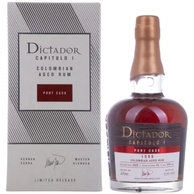 Abbildung von Dictador CAPITULO I 22 Years Old Port Cask Colombian Aged Rum 1998 42% Vol. 0,7l in Geschenkbox