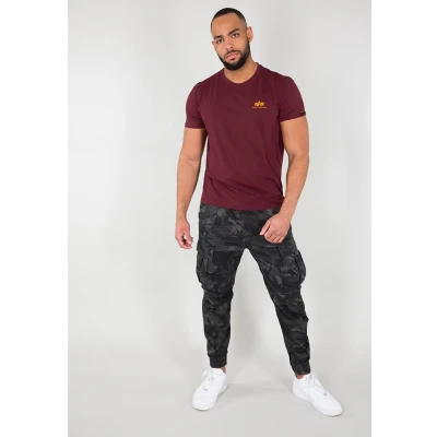 Abbildung von Alpha Industries Small LOGO Tshirt print, Herren, Größe: Small, Burgundy