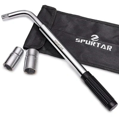 Abbildung von Spurtar Teleskop Radmutternschlüssel Set 4tlg. Ausziehbarer Radschlüssel mit 17/19mm &amp; 21/23mm Einsätzen 0,5 Zoll Antrieb inkl. Robuster Aufbewahrungstasche
