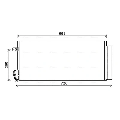 Abbildung von PRASCO FTA5396D Klimakondensator mit Trockner 11,9 8,9 Aluminium 647 R 134a FIAT: Doblo II Kombi, Kasten / Kombi