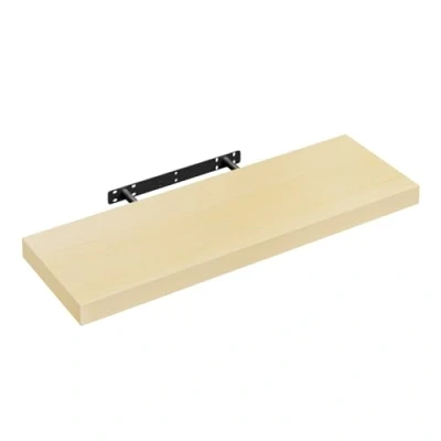 Abbildung von WOLTU Wandregal Wandboard Bücherregal Regale für Deko Wandablagen aus MDF Holz,Hängeregal Gelb Eiche, 70x22.9x3.8 cm RG9369kei