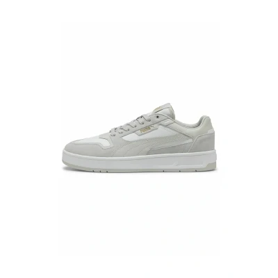 Abbildung von Puma Court Classic Sneakers aus Wildleder Unisex Schuhe White/Glacial Gray/Gold Größe: 45