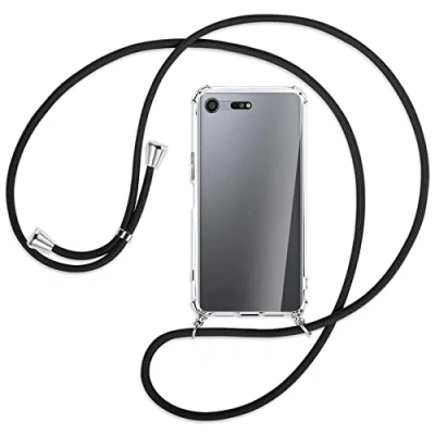 Abbildung von mtb more energy® Handykette kompatibel mit Sony Xperia XZ Premium (G8141, G8142 / 5.5&#039;&#039;) schwarz Smartphone Hülle zum Umhängen Anti Shock Strong TPU Case