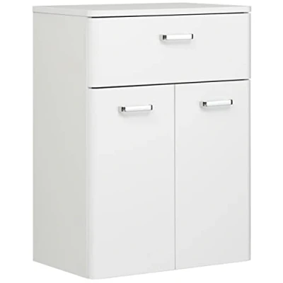 Abbildung von Pelipal Badezimmerschrank Quickset 359 in Weiß Hochglanz, 53 cm breit Unterschrank mit 2 Türen, 1 Schubkasten und Einlegeboden