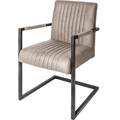 Abbildung von riess ambiente Freischwinger BIG ASTON taupe / schwarz, Esszimmer · Microfaser Armlehne Industrial