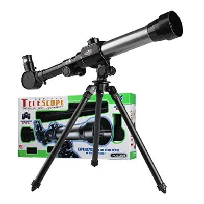 Abbildung von HONPHIER Kinder Teleskop Kinderspielzeug 20X 30X 40X Astronomisches Fernrohr mit Tripod Wissenschaft Spielzeug Telescope für Kinder, Anfänger