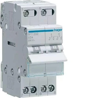 Abbildung von Hager sft232 Switch Modular 2 polig 32 A COMUN oben i 0 ii