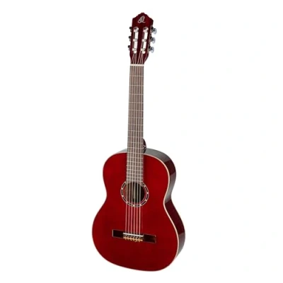 Abbildung von Ortega Guitars rote Konzertgitarre 4/4 Größe Linkshänder Family Series inklusive Gigbag Mahagoni / Fichtendecke (R121LWR)
