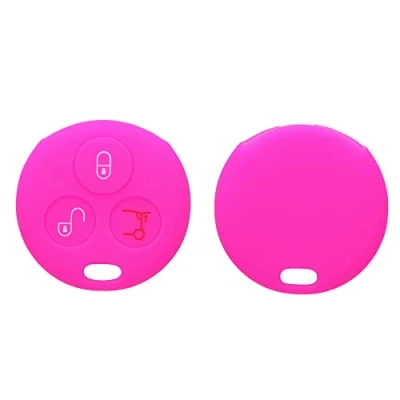 Abbildung von kwmobile Autoschlüssel Silikon Hülle kompatibel mit Smart 3 Tasten Funk Schlüsselhülle in Pink