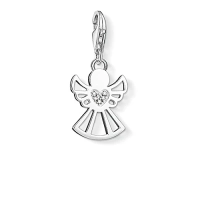 Abbildung von Thomas Sabo Damen Charm Anhänger Engel Diamant Club 925 Sterling Silber DC0029 725 14