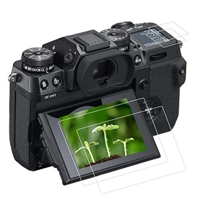 Abbildung von XH1 Displayschutzfolie kompatibel mit Fujifilm X H1 Top &amp; LCD Bildschirmkamera (2 + 2 Stück), FANZR 0,3 mm, 9H Härte, kratzfest
