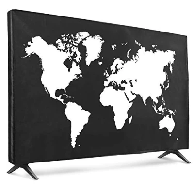 Abbildung von kwmobile 55&quot; TV Hülle Indoor Fernseher Bildschirmschutz Abdeckung Bildschirm Staubschutzhülle Travel Umriss Weiß Schwarz
