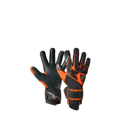 Abbildung von Reusch Attrakt Fusion Carbon 3D griffige Torwarthandschuhe Herren und Frauen FuÃŸballhandschuhe für Erwachsene geeignet alle Wetterbedingungen Spielfeldoberflächen, schwarz orange, 10,5